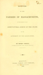 Letter to the farmers of Massachusetts on the subject of an agricultural survey of the state by the authority of the legislature_cover