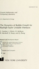 The dynamics of bubble growth for Rayleigh-Taylor unstable interfaces_cover