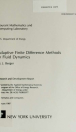 Adaptive finite difference methods in fluid dynamics_cover