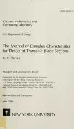 The method of complex characteristics for design of transonic blade sections_cover