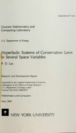 Hyperbolic systems of conservation laws in several space variables_cover