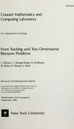 Front tracking and two dimensional Riemann problems_cover