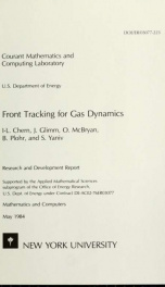 Front tracking for gas dynamics_cover