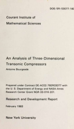 An analysis of three-dimensional transonic compressors_cover