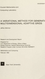 A variational method for generating multidimensional adaptive grids_cover