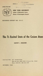 The 7s excited state of the cesium atom_cover