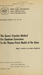 The Green's function method for quantum corrections to the Thomas-Fermi model of the atom_cover