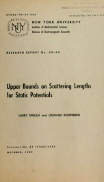 Upper bounds on scattering lengths for static potentials_cover