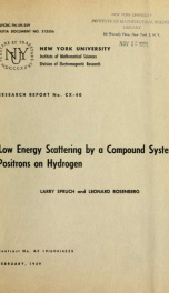 Low energy scattering by a compound system: positrons on hydrogen_cover