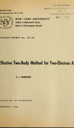 Effective two-body method for two-electron atoms_cover