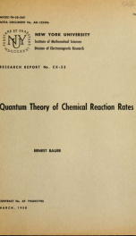 Quantum theory of chemical reaction rates_cover