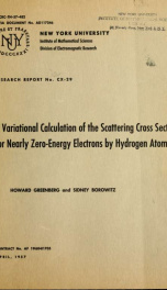 A variational calculation of the scattering cross section for nearly zero energy electrons by hydrogen atoms_cover
