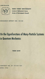 On the eigenfunctions of many-particle systems in quantum mechanics_cover