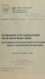 The determination of the scattering potential from the spectral measure function. Part III_cover