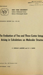 The evaluation of two and three-center intergrals arising in calculations on molecular structure_cover