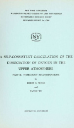 A self-consistent calculation of the dissociation of oxygen in the upper atmosphere. Part II: Three-body recombinations_cover