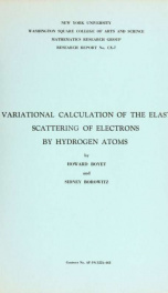A variational calculation of the elastic scattering of electrons by hydrogen atoms_cover