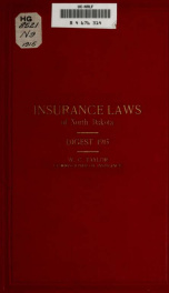 Compilation of the insurance laws of the state of North Dakota in effect July 1, 1915_cover