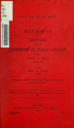 Handbook to the reports from the committees on public accounts from 1877 to 1905 inclusive_cover