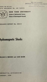 Hydromagnetic shocks. N.Y., 1958_cover