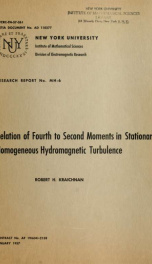 Relation of fourth to second moments in stationary homogeneous hydromagnetic turbulence_cover
