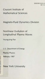 Nonlinear evolution of longitudinal plasma waves_cover