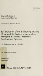 Self-excitation of the ballooning tearing mode and the nature of anomalous transport in toroidal magnetic confinement systems_cover