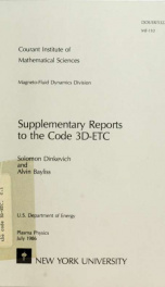 Supplementary reports to the code 3D-ETC_cover