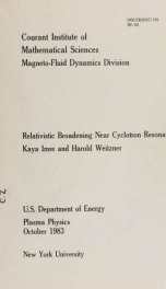 Relativistic broadening near cyclotron resonance_cover