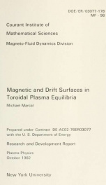 Magnetic and drift surfaces in torodial plasma equilibria_cover