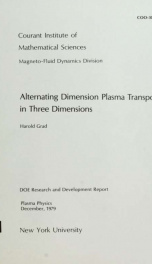 Alternating dimension plasma transport in three dimensions_cover