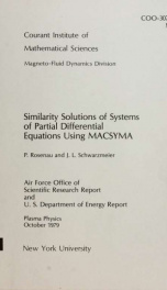 Similarity solutions of systems of partial differential equations using MACSYMA_cover