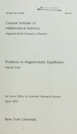 Problems in magnetostatic equilibrium_cover