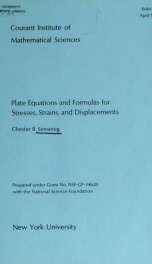 Plate equations and formulas for stresses, strains, and displacements_cover
