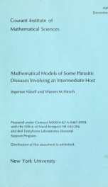 Mathematical models of some parasitic diseases involving an intermediate host_cover