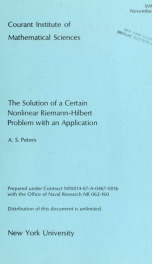 The solution of a certain nonlinear Riemann-Hilbert problem with an application_cover