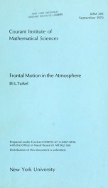 Frontal motion in the atmosphere_cover