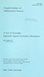 A test of normality: especially against symmetric alternatives_cover