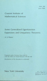 Some generalized eigenfunction expansions and uniqueness theorems_cover