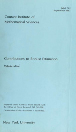 Contributions to robust estimation_cover