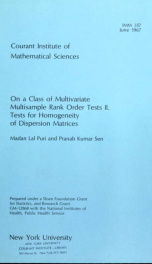 On a rank class of multivariate multisample rank order tests, II: Tests for homogeneity of dispersion matrices_cover