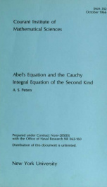 Abel's equation and the Cauchy integral equation of the second kind_cover