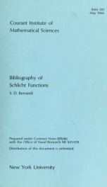 Bibliography of schlicht functions_cover