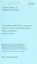 A non-linear shell theory compared with the classical three dimensional theory of elasticity_cover