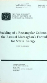 Buckling of a rectangular column on the basis of Murnaghan's formula for strain energy_cover