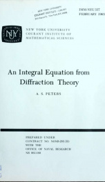 An integral equation from diffraction theory_cover