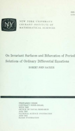 On invariant surfaces and bifurcation of periodic solutions of ordinary differential equations_cover