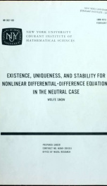 Existence, uniqueness, and stability for nonlinear differential-difference equations in the neutral case_cover