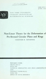 Non-linear theory for the deformation of pre-stressed circular plates and rings_cover