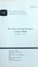 On a class of testing procedures in linear models_cover